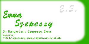 emma szepessy business card